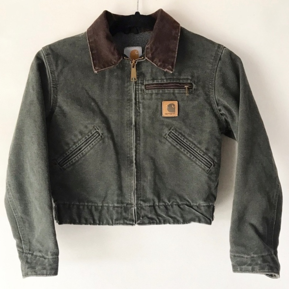 CARHARTT boys M (8) green hoodless coat